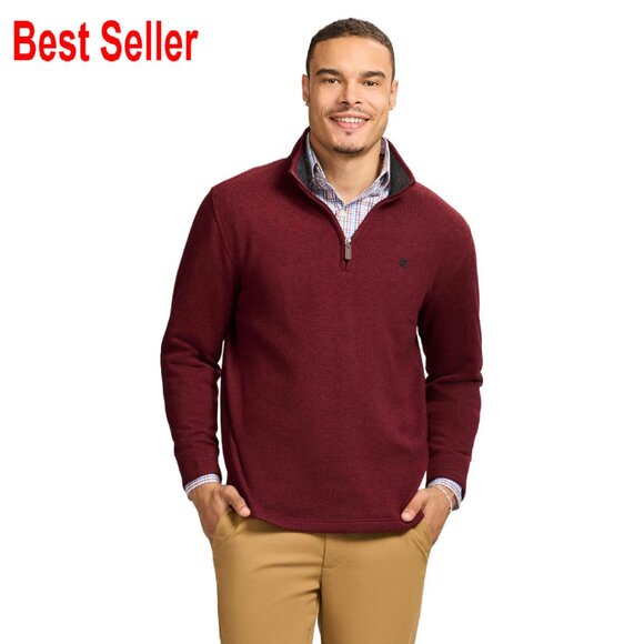 Quarter Zip Sweater Fleece Classic Preppy Minimal Eco-Friendly Recycled Fabric